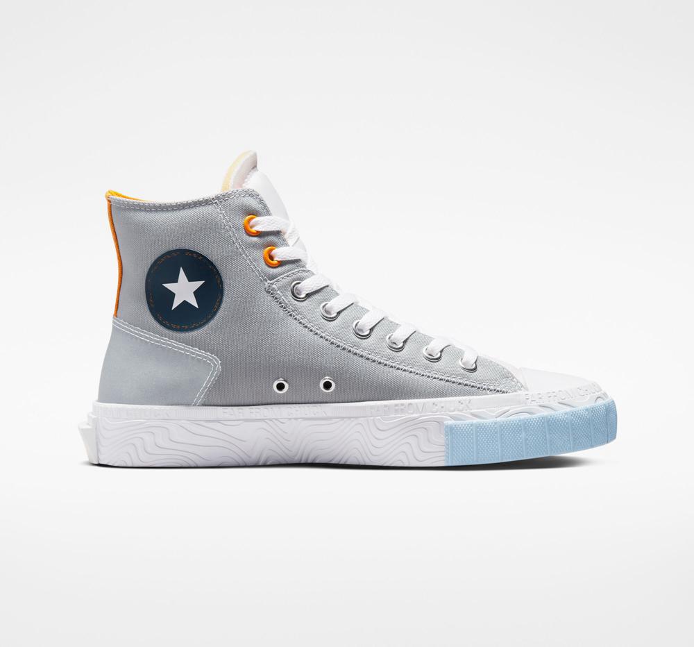 Converse Chuck Taylor Alt Star Reflective Shine Unisex Höga Dam Grå Vita | 167049UOI