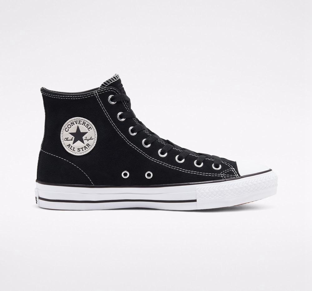 Converse Cons Chuck Taylor All Star Pro Mocka Skate Höga Herr Svarta Svarta Vita | 453278GSZ