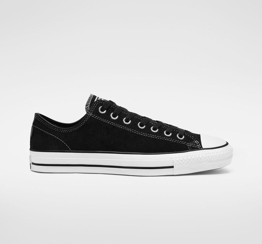 Converse Cons Chuck Taylor All Star Pro Mocka Skate Låga Herr Svarta Svarta Vita | 630728BPE