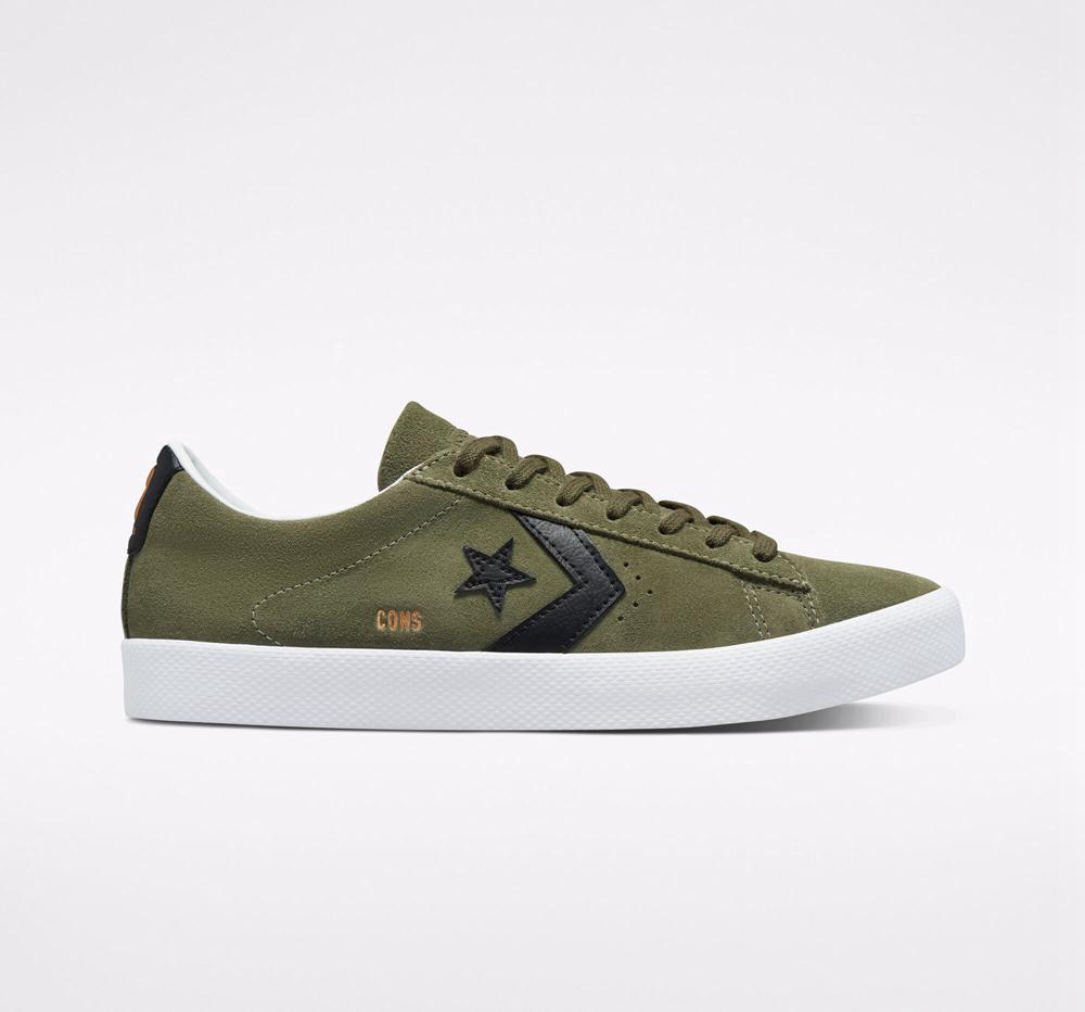 Converse Cons Pl Vulc Pro Skate Låga Dam Gröna Svarta Vita | 374980XPW