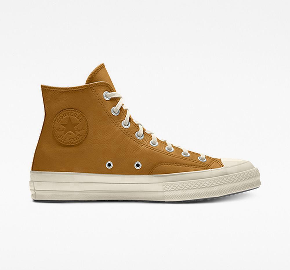 Converse Custom Chuck 70 Läder By You Unisex Höga Herr Bruna | 469738GAC