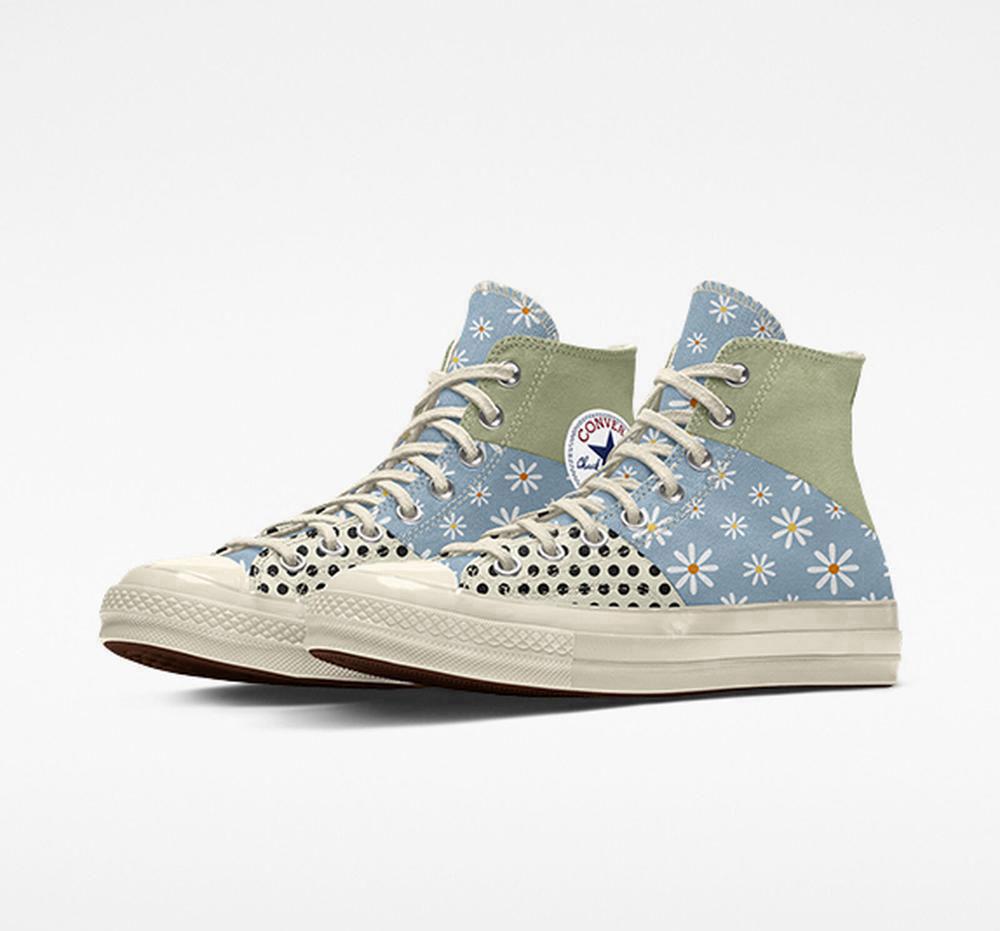 Converse Custom Chuck 70 Patchwork By You Unisex Höga Herr Blå | 436172NZB