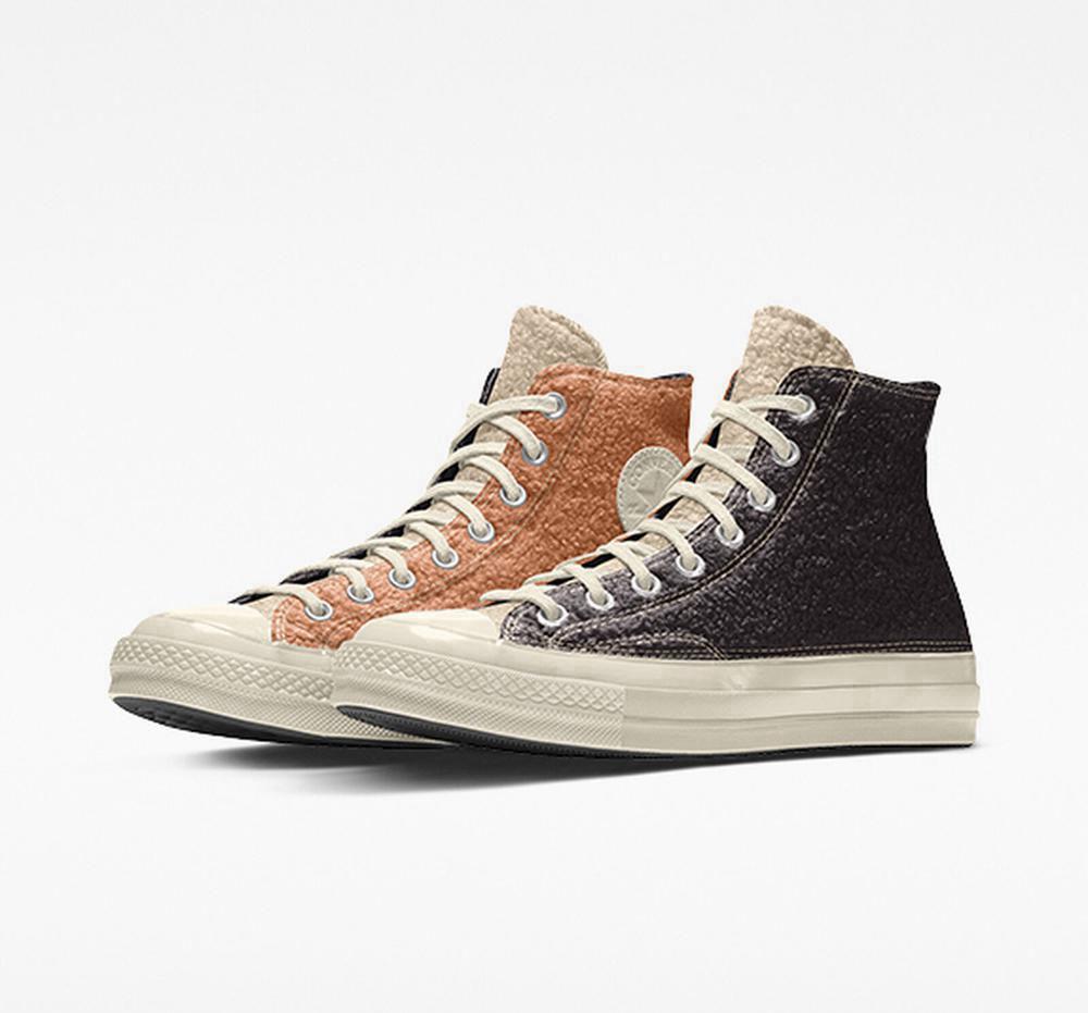 Converse Custom Chuck 70 Sherpa By You Unisex Höga Dam Svarta Korall | 352140OKZ