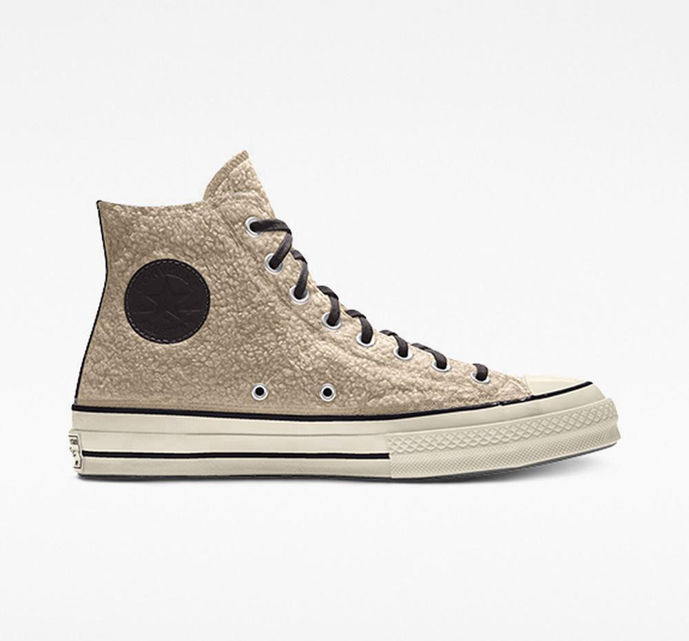 Converse Custom Chuck 70 Sherpa By You Unisex Höga Dam Guld | 827056QBD