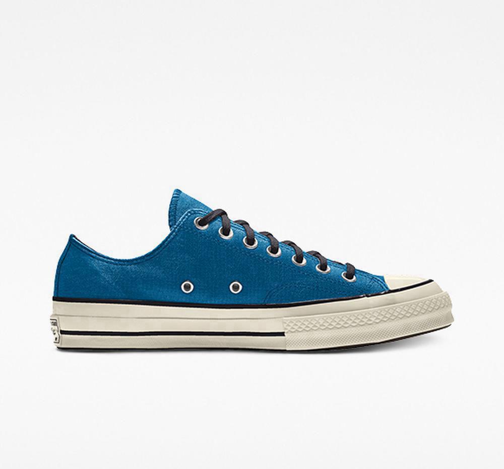 Converse Custom Chuck 70 Vintage Canvas By You Unisex Låga Herr Marinablue | 183246HKB
