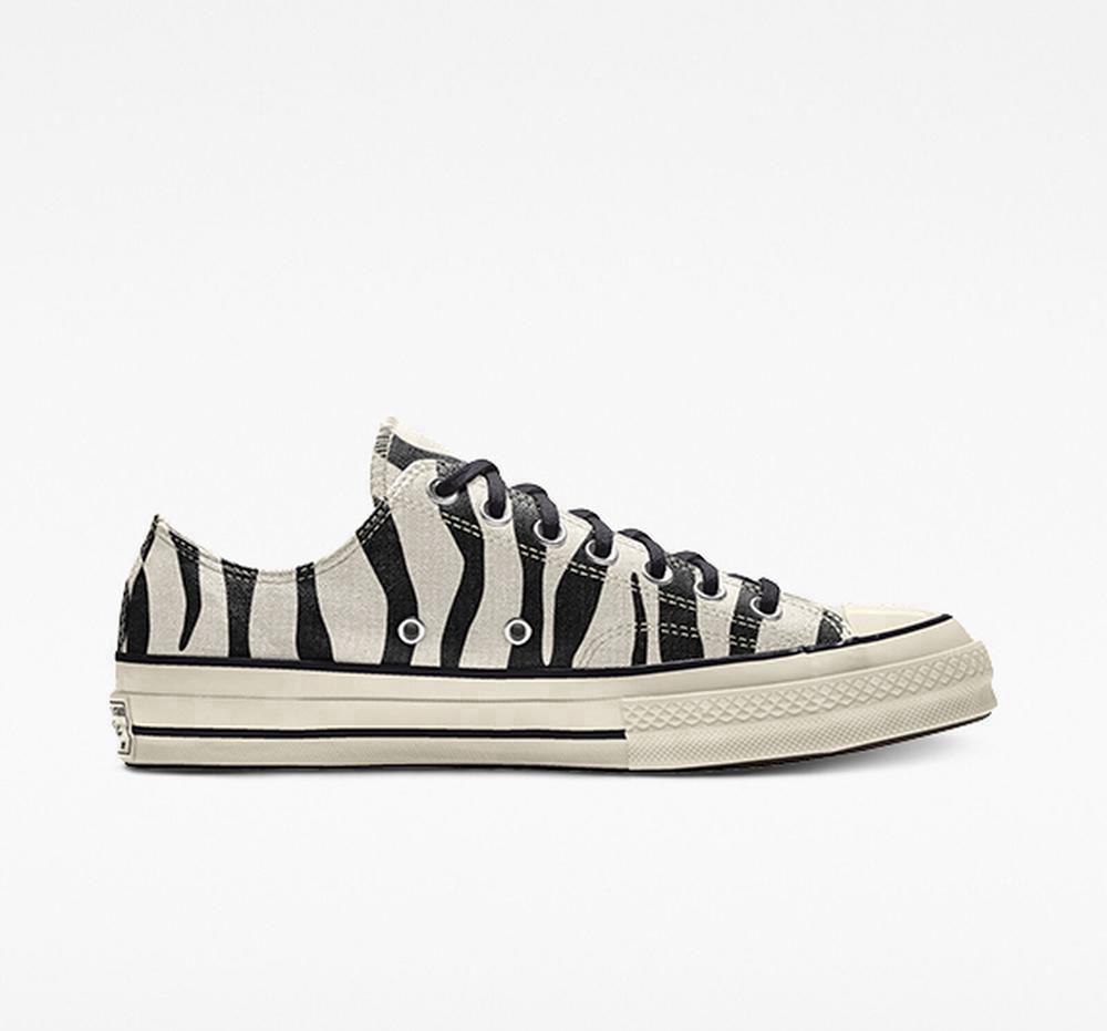 Converse Custom Chuck 70 Vintage Canvas By You Unisex Låga Herr Svarta Vita | 476135ZYE