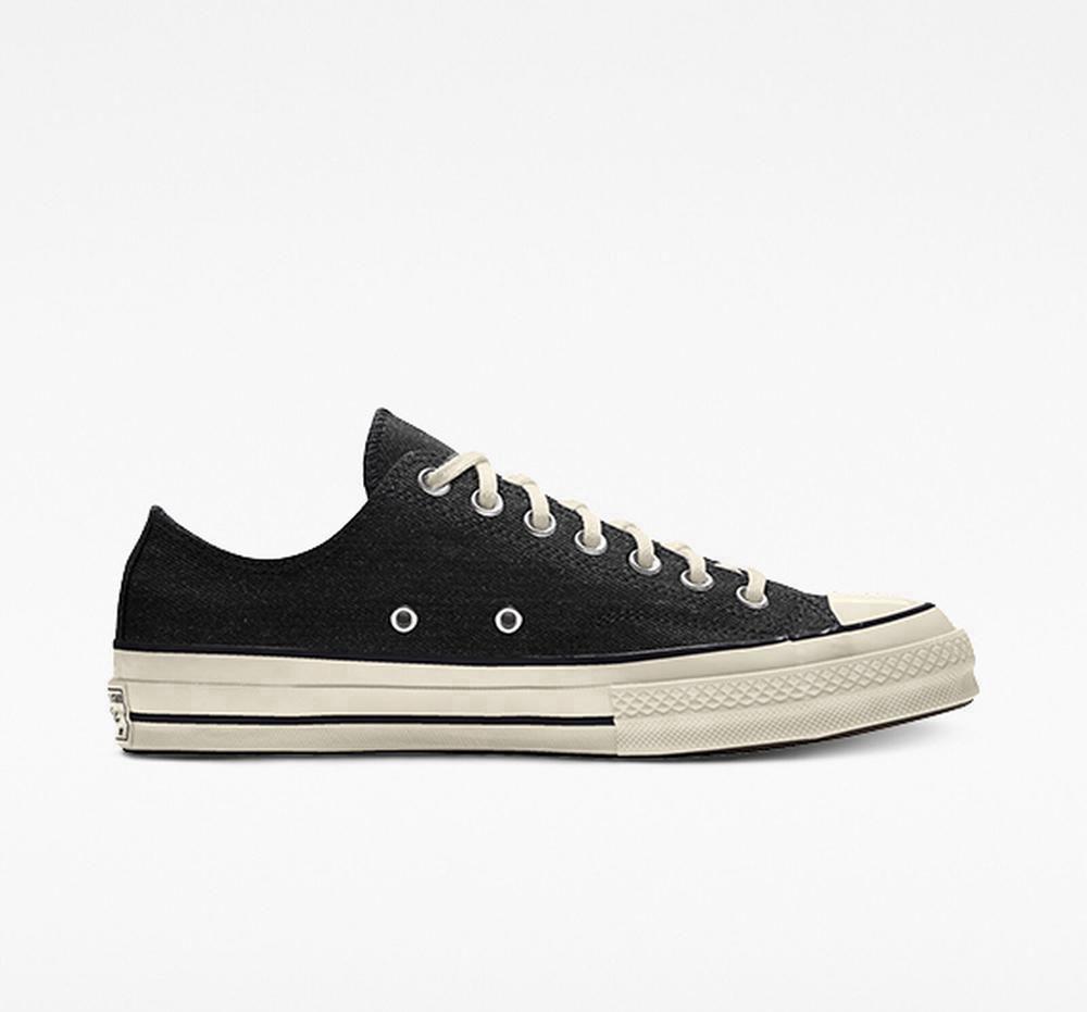 Converse Custom Chuck 70 Vintage Canvas By You Unisex Låga Herr Blackdenim | 816705VMN