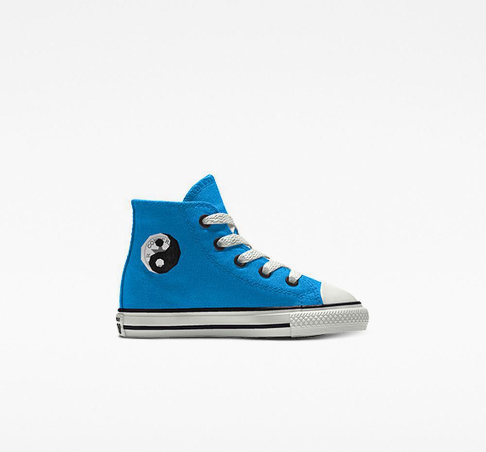 Converse Custom Chuck Taylor All Star By You Toddler Höga Tjej Blå | 469037AND