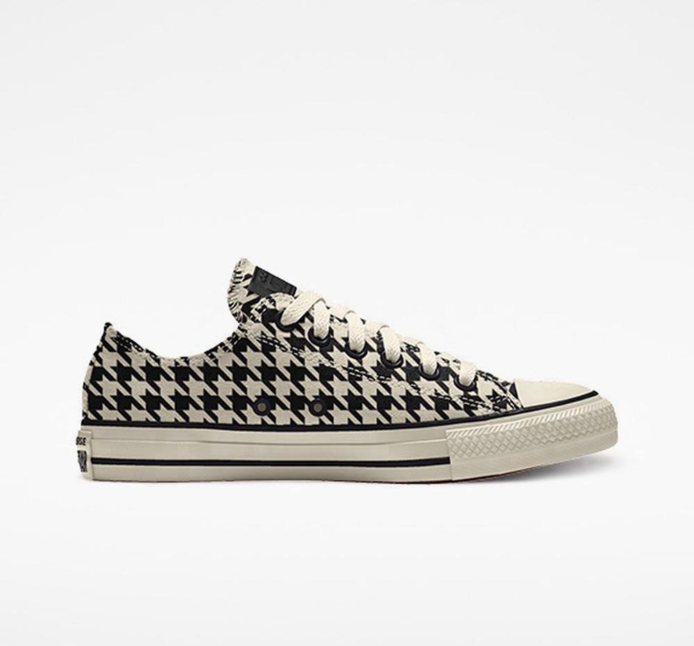 Converse Custom Chuck Taylor All Star By You Unisex Låga Dam Svarta Beige | 632408WQB