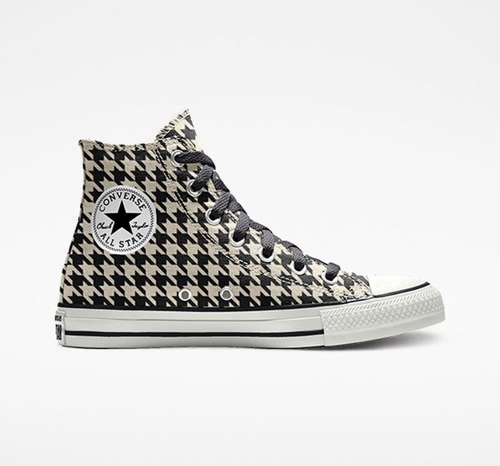 Converse Custom Chuck Taylor All Star By You Unisex Höga Dam Svarta Beige | 810639USB