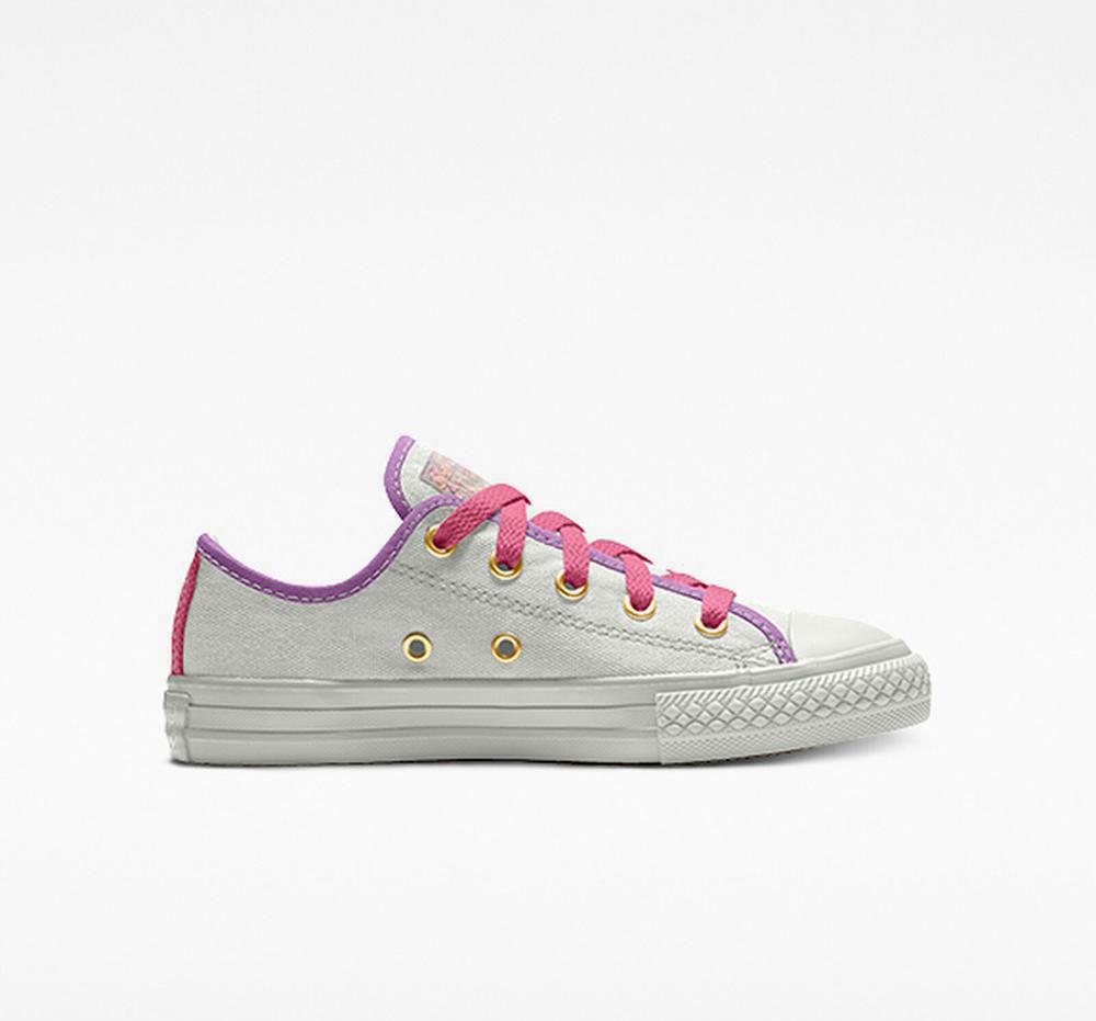 Converse Custom Chuck Taylor All Star By You Little Kids Låga Tjej Vita | 834605KZN
