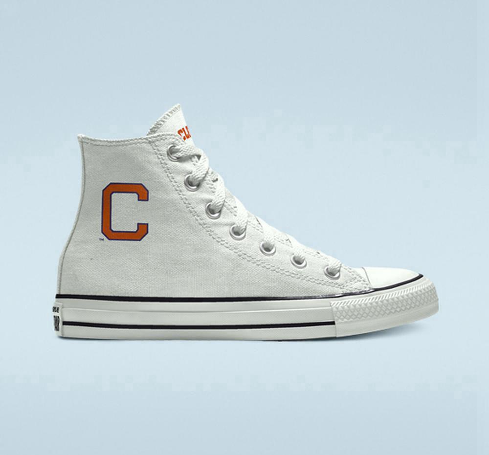 Converse Custom Chuck Taylor All Star Clemson University Tigers By You Unisex Höga Herr Vita | 892657AVF