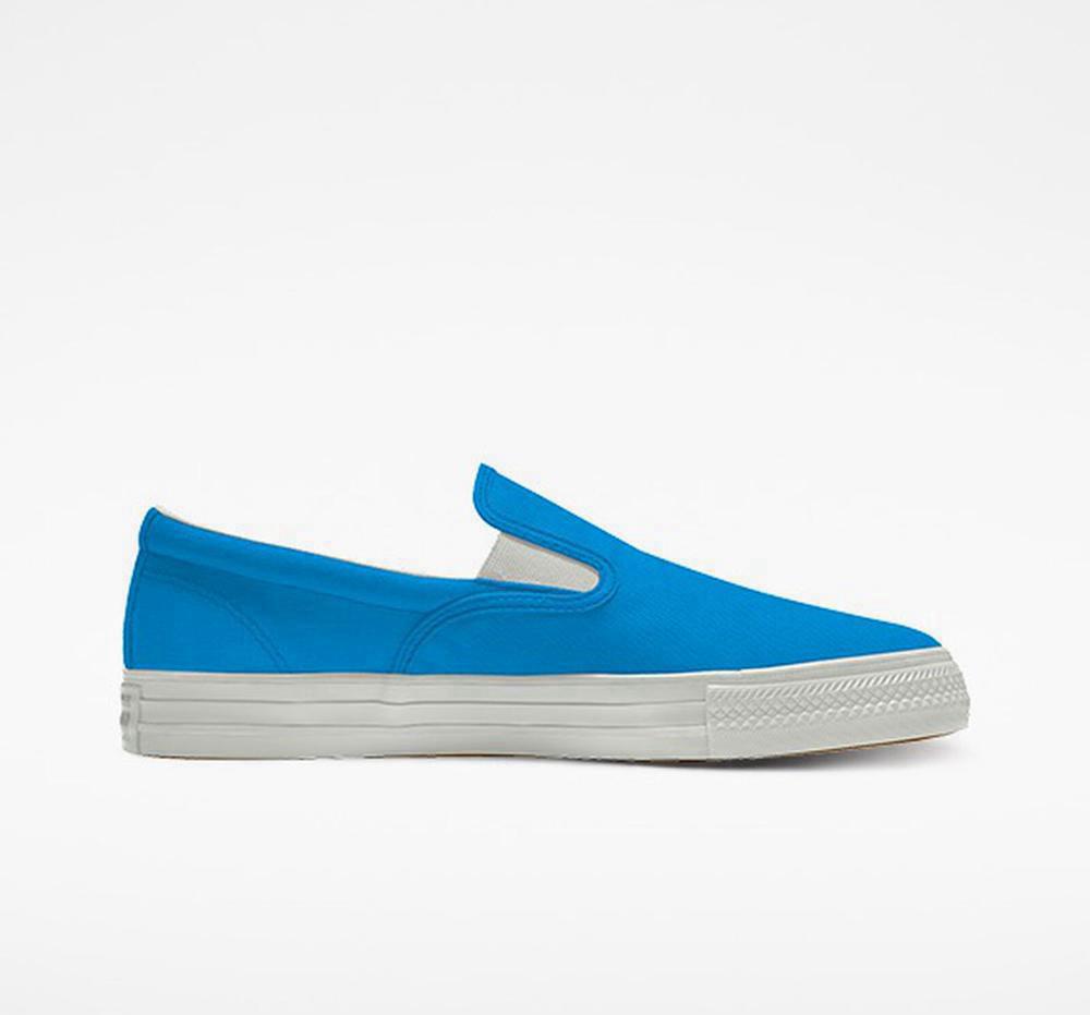 Converse Custom Chuck Taylor All Star Double Gore Slip By You Unisex Låga Dam Blå | 173540UHA