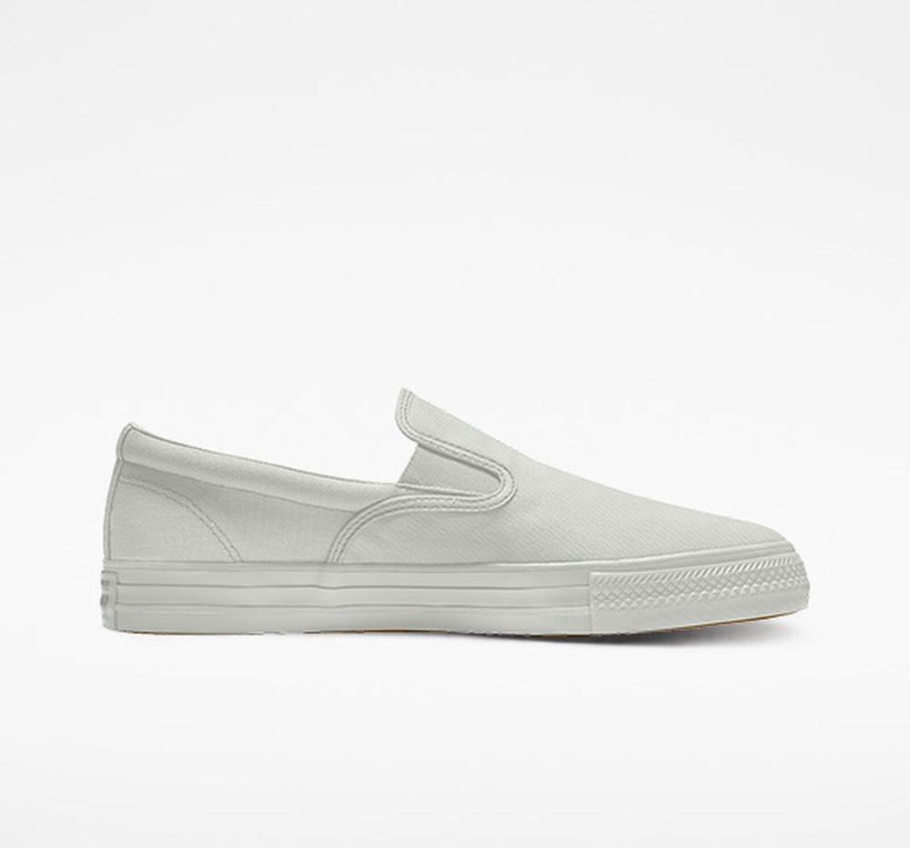 Converse Custom Chuck Taylor All Star Double Gore Slip By You Unisex Låga Dam Grå | 312987RAZ
