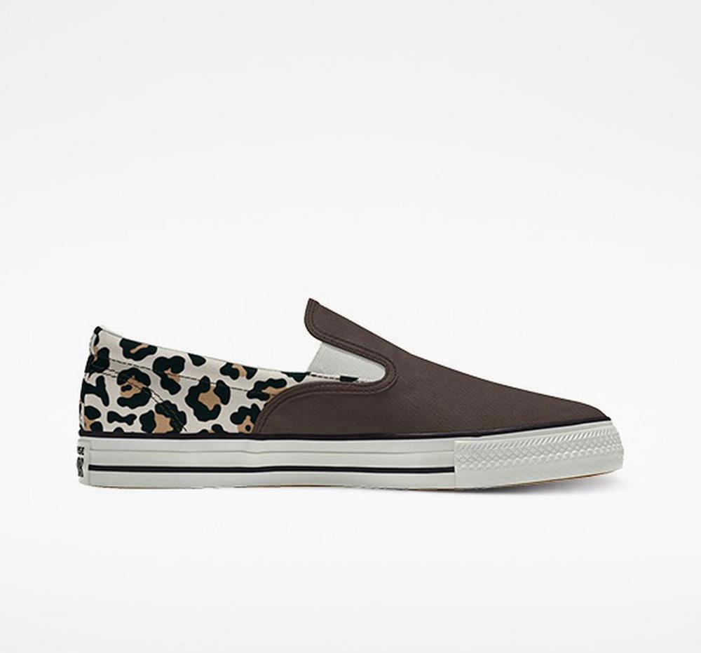 Converse Custom Chuck Taylor All Star Double Gore Slip By You Unisex Låga Dam Bruna | 619702BLW