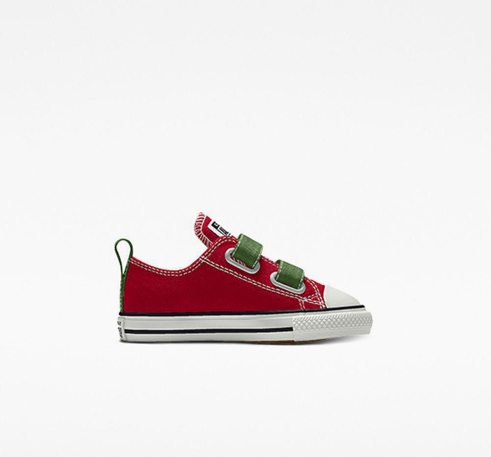 Converse Custom Chuck Taylor All Star Easy On By You Toddler Låga Pojke Röda Gröna | 312459ZVA