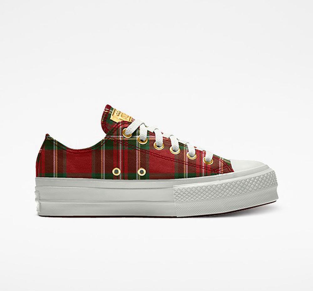 Converse Custom Chuck Taylor All Star Lift Canvas By You Unisex Low Top Platform Skor Dam Olika Färger | 394075NAX