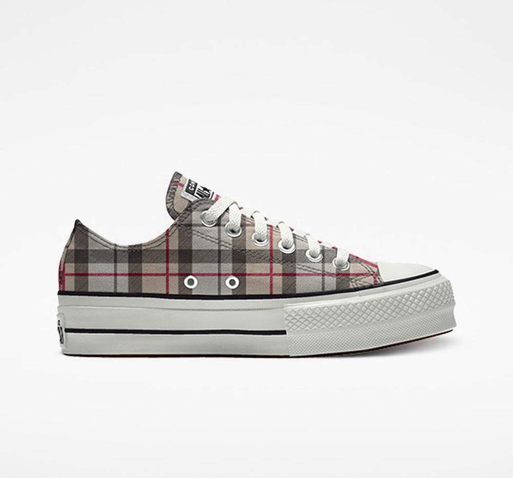 Converse Custom Chuck Taylor All Star Lift Canvas By You Unisex Low Top Platform Skor Dam Grå | 983054YCV