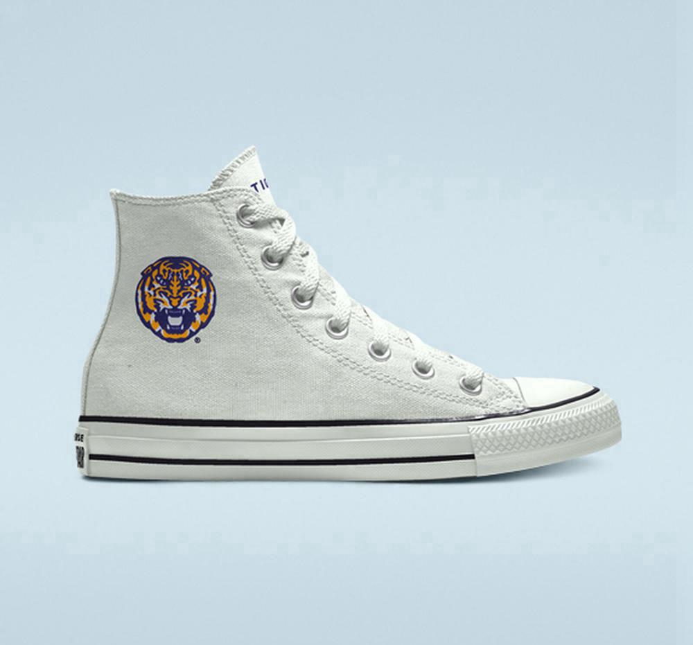 Converse Custom Chuck Taylor All Star Lsu Tigers By You Unisex Höga Herr Vita | 807342OZU