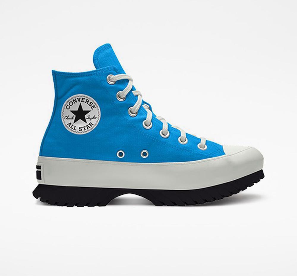 Converse Custom Chuck Taylor All Star Lugged Platform By You Unisex Höga Dam Blå | 589124UKZ