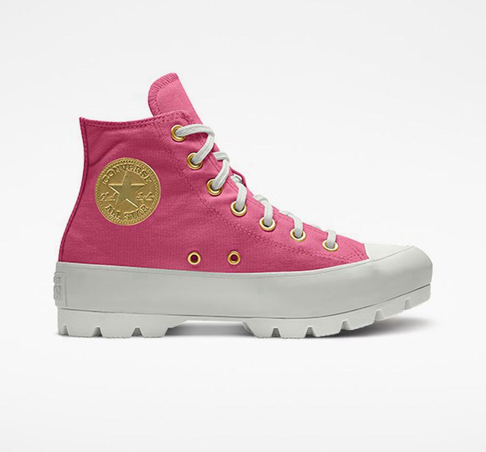 Converse Custom Chuck Taylor All Star Lugged Platform By You Unisex Höga Dam Rosa | 674592SNP