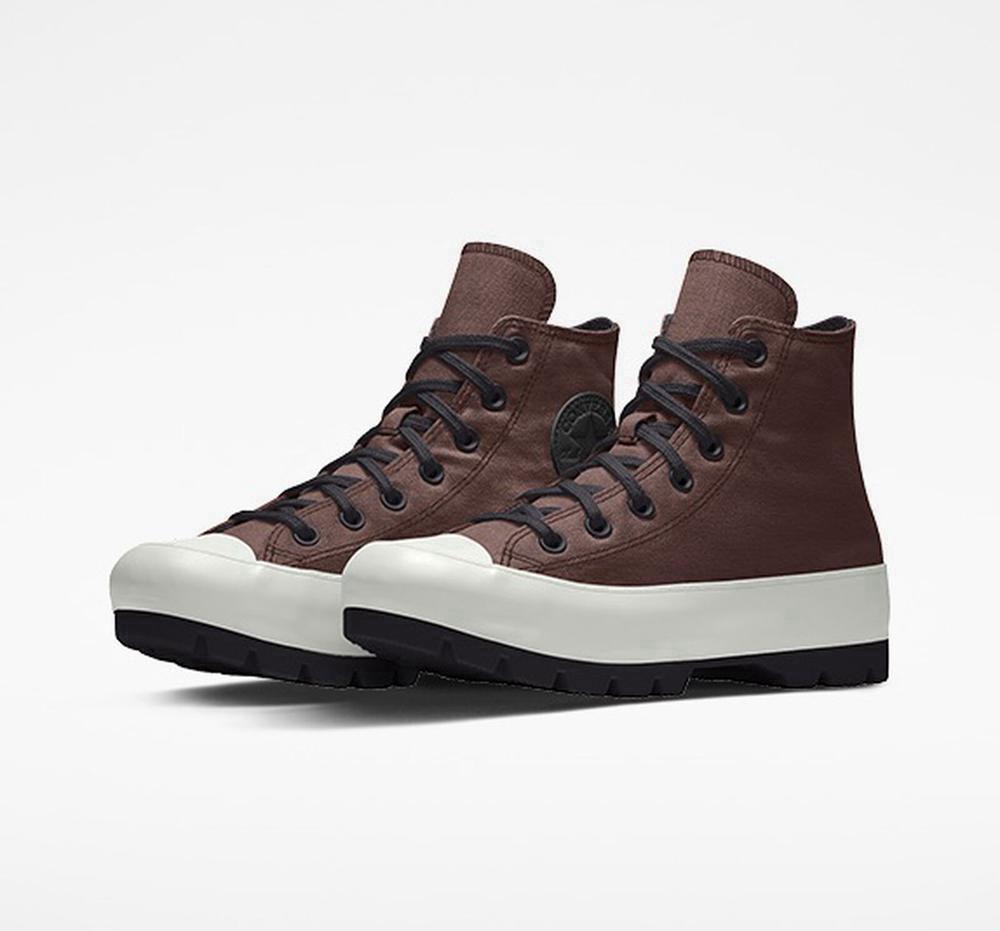 Converse Custom Chuck Taylor All Star Lugged Platform By You Unisex Höga Dam Bruna Mörk | 728460AWY