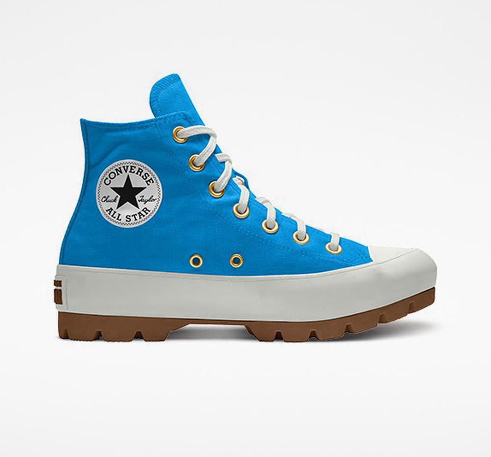 Converse Custom Chuck Taylor All Star Lugged Platform By You Unisex Höga Dam Blå | 952183AOD