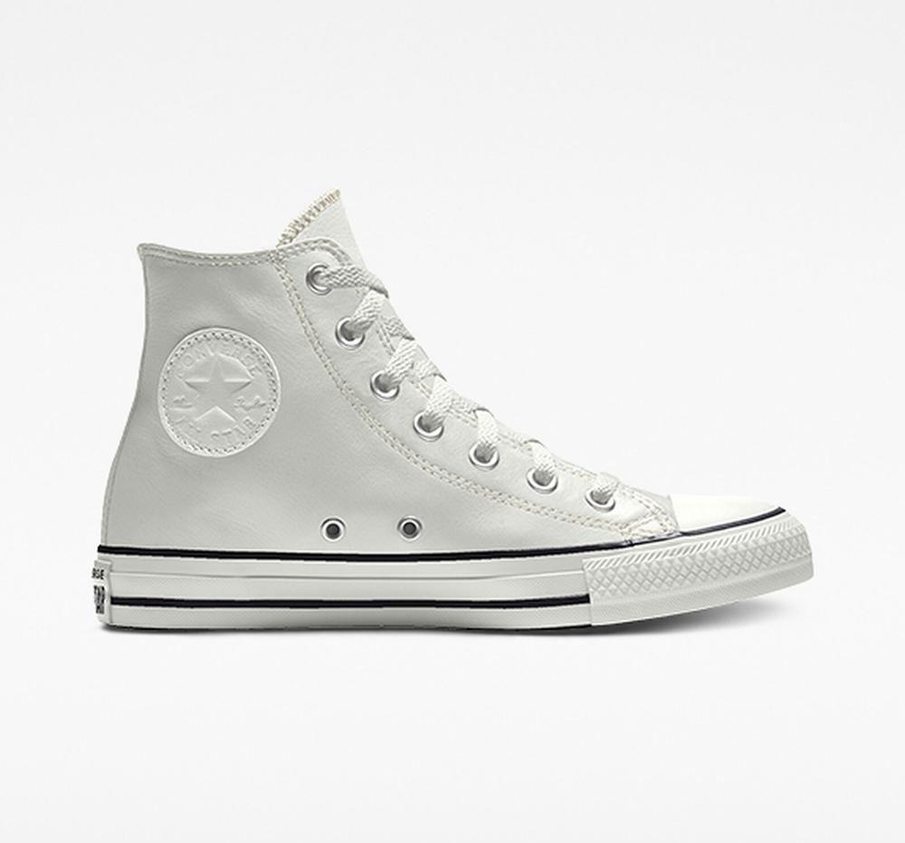 Converse Custom Chuck Taylor All Star Läder By You Unisex Höga Herr Vita | 478965OTQ
