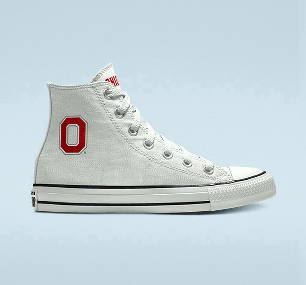 Converse Custom Chuck Taylor All Star Ohio State Buckeyes By You Unisex Höga Herr Vita | 578241BQO