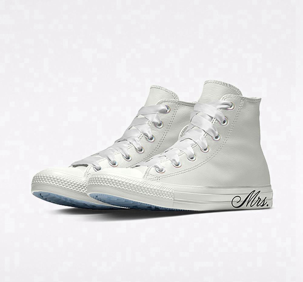 Converse Custom Chuck Taylor All Star Premium Wedding By You Unisex Höga Herr Vita | 018645WXN