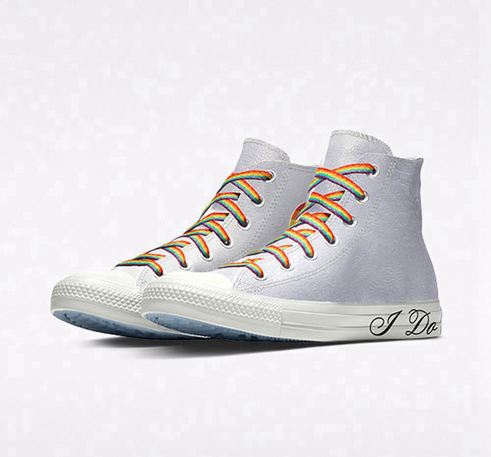 Converse Custom Chuck Taylor All Star Premium Wedding By You Unisex Höga Herr Vita | 084152OLF