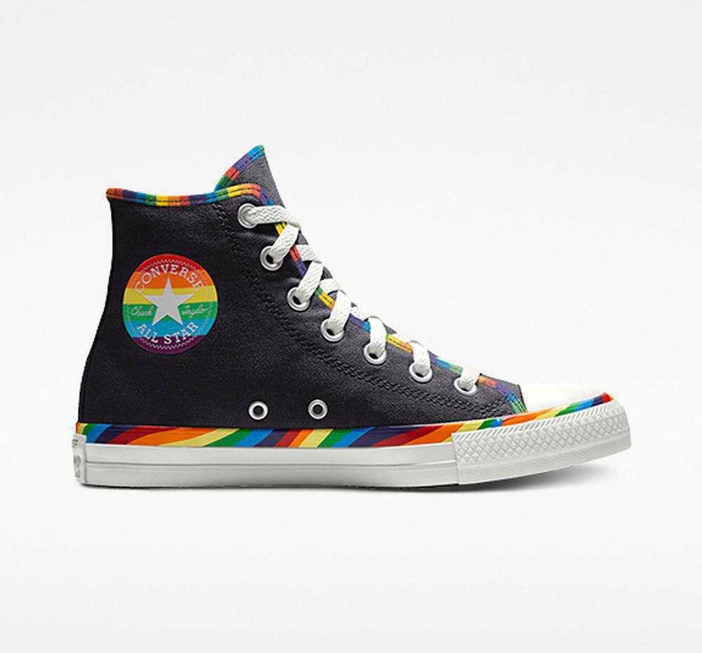 Converse Custom Chuck Taylor All Star Pride By You Unisex Höga Herr Svarta | 503467PBU