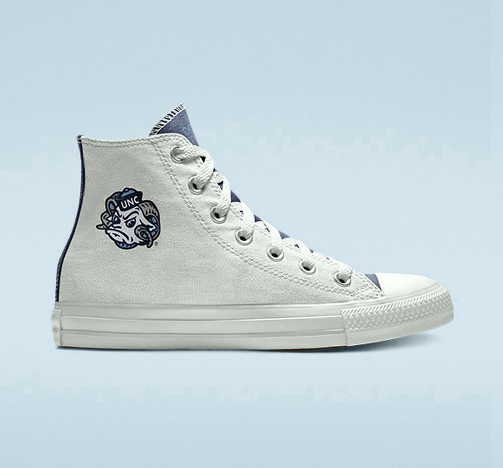 Converse Custom Chuck Taylor All Star University Of North Carolina Tar Heels By You Unisex Höga Herr Vita | 138760FYL
