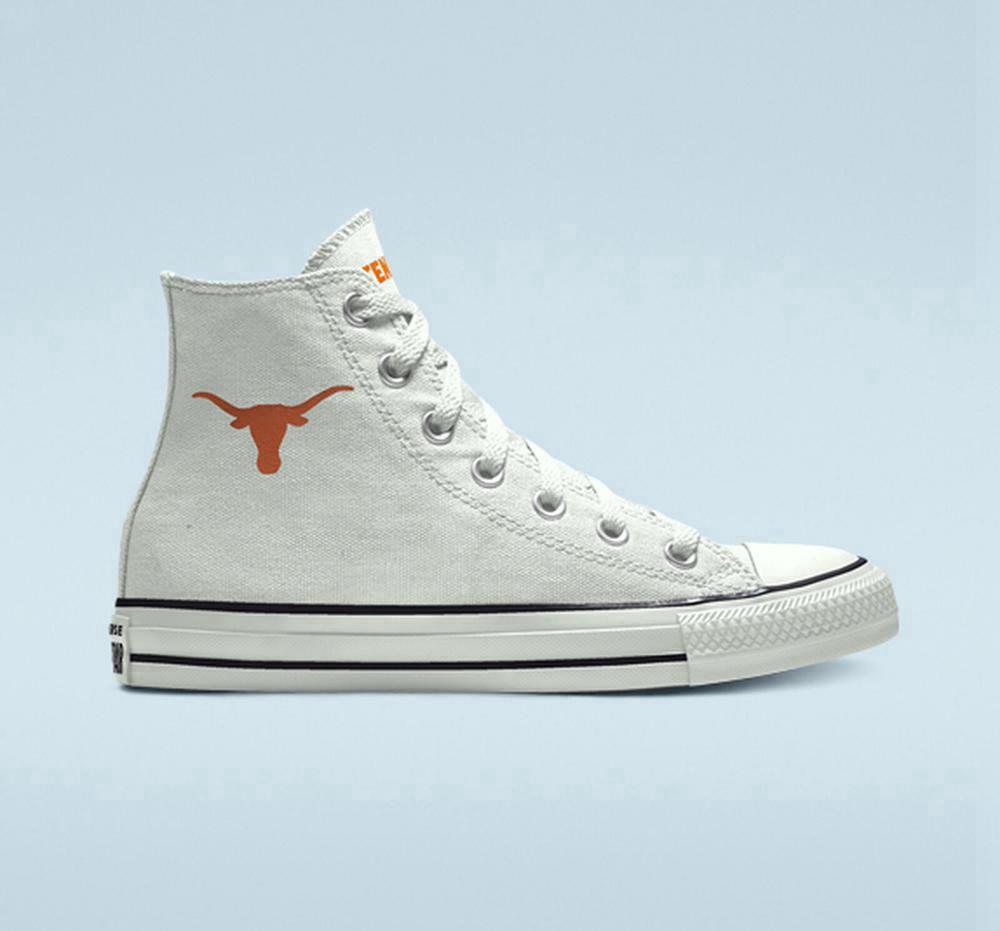 Converse Custom Chuck Taylor All Star University Of Texas Longhorns By You Unisex Höga Herr Vita | 186029ODA