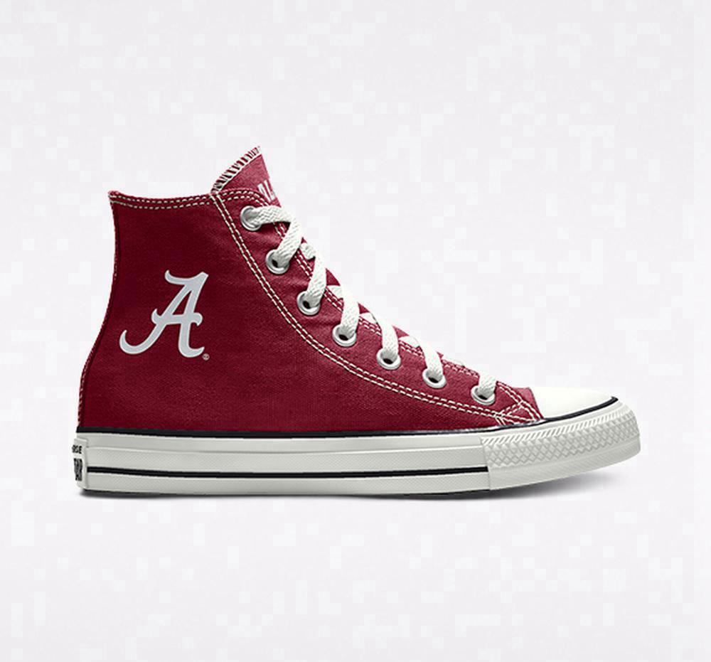 Converse Custom Chuck Taylor All Star University Of Alabama Crimson Tide By You Unisex Höga Herr Vinröda | 203174NGL