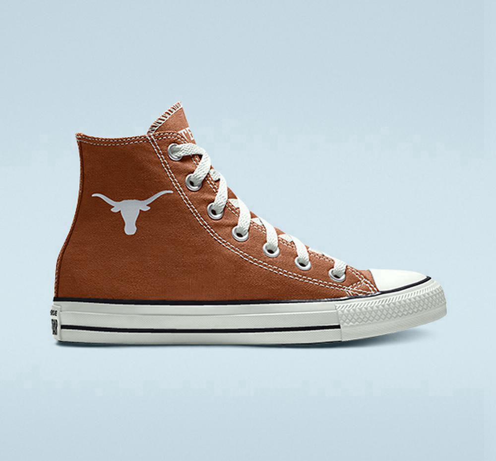 Converse Custom Chuck Taylor All Star University Of Texas Longhorns By You Unisex Höga Herr Bruna | 493068BKF