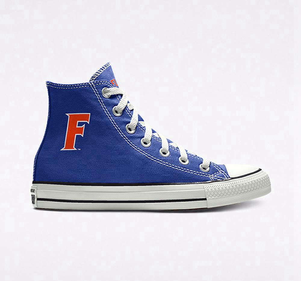 Converse Custom Chuck Taylor All Star University Of Florida Gators By You Unisex Höga Herr Kungsblått Blå | 610892XIA