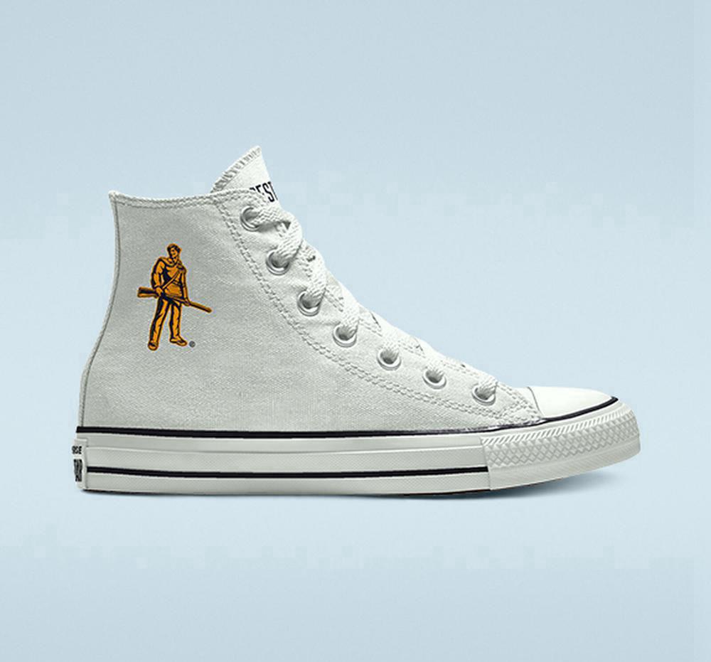 Converse Custom Chuck Taylor All Star West Virginia University Mountaineers By You Unisex Höga Herr Vita | 263974ZHD