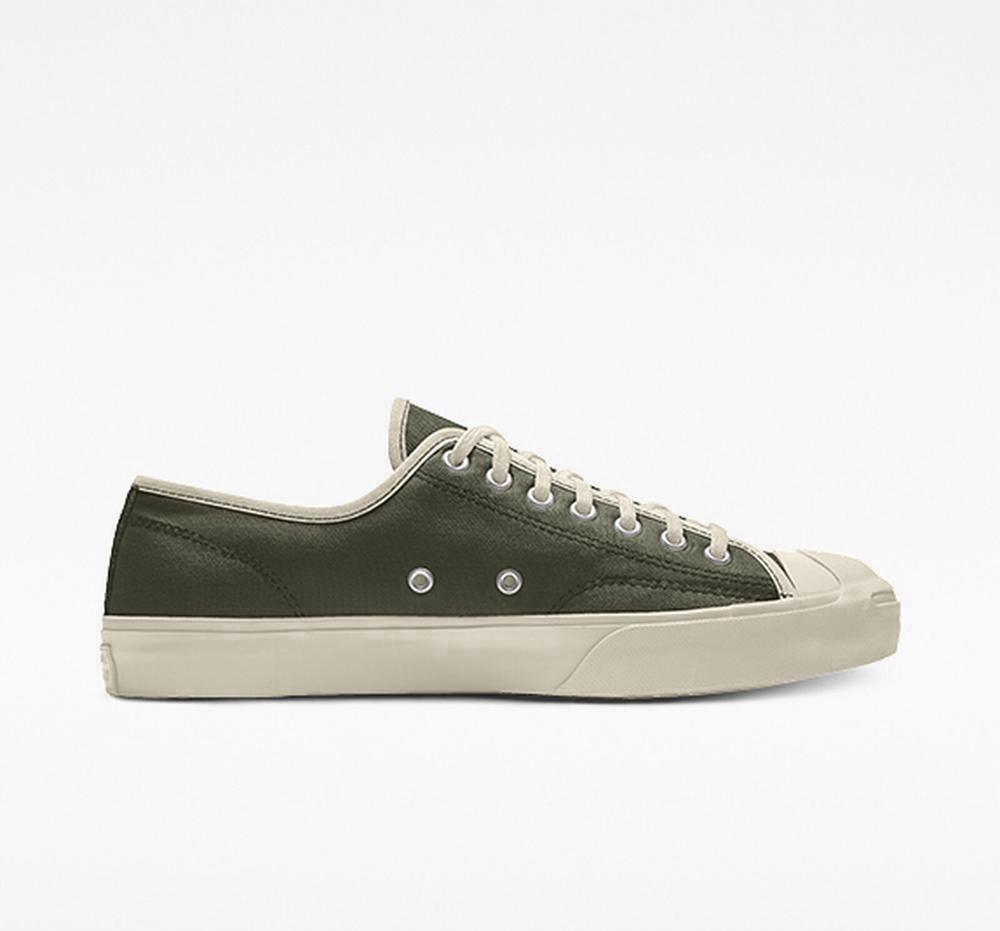 Converse Custom Jack Purcell Canvas By You Unisex Låga Herr Gröna Khaki | 174280LAB
