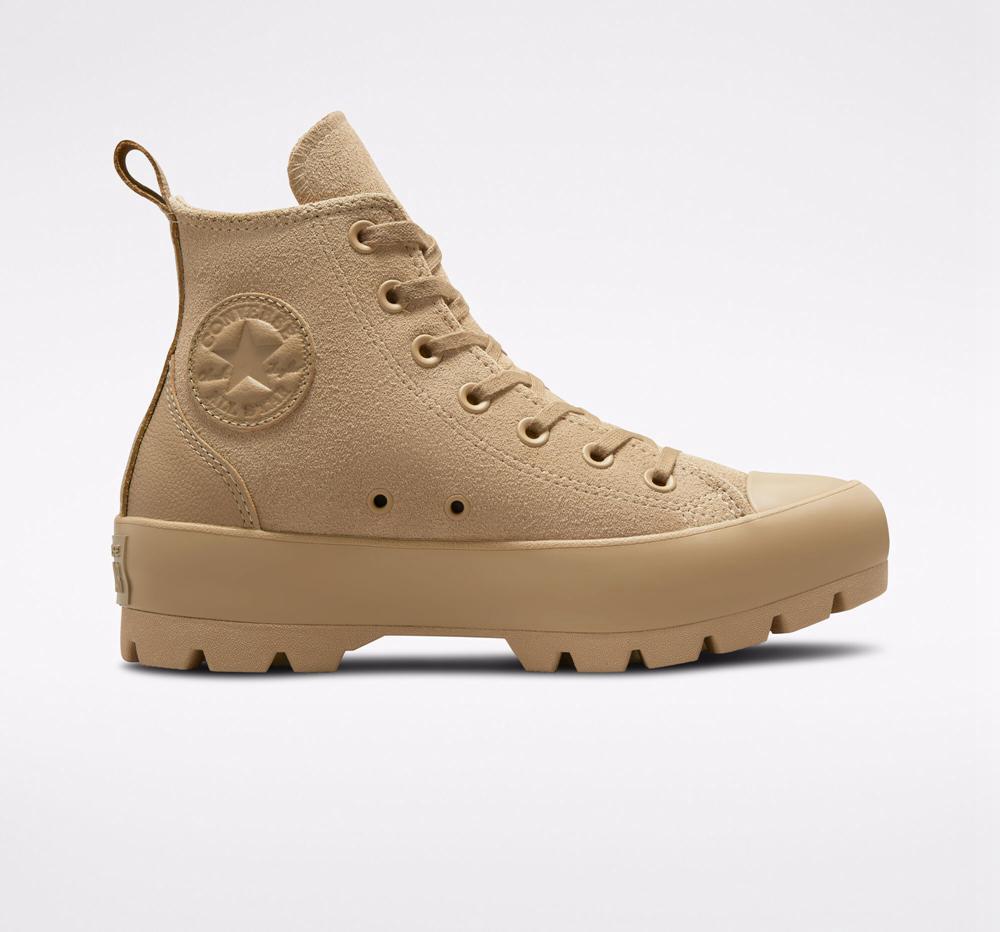Converse Lugged Chuck Taylor All Star High Top Platform Skor Dam Khaki Khaki | 671458BDH