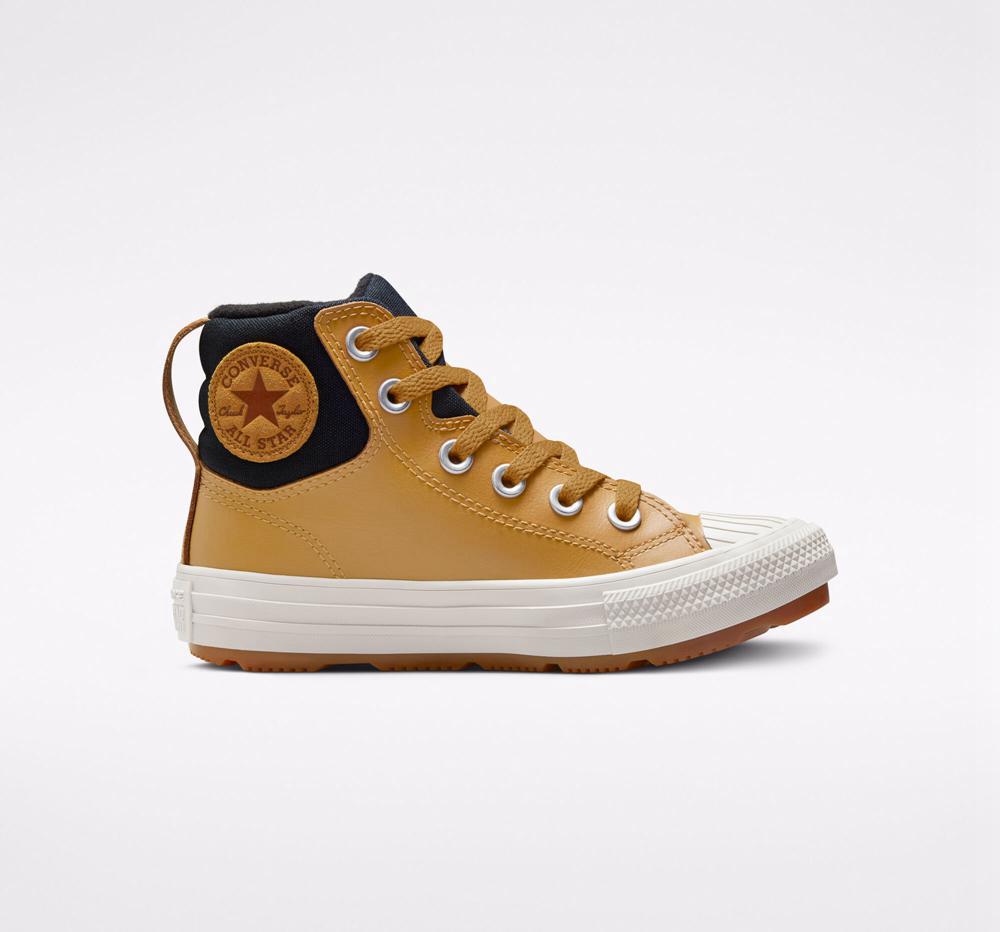 Converse Läder Chuck Taylor All Star Berkshire Boot Color Little Kids Höga Pojke Bruna Svarta | 280741RCZ