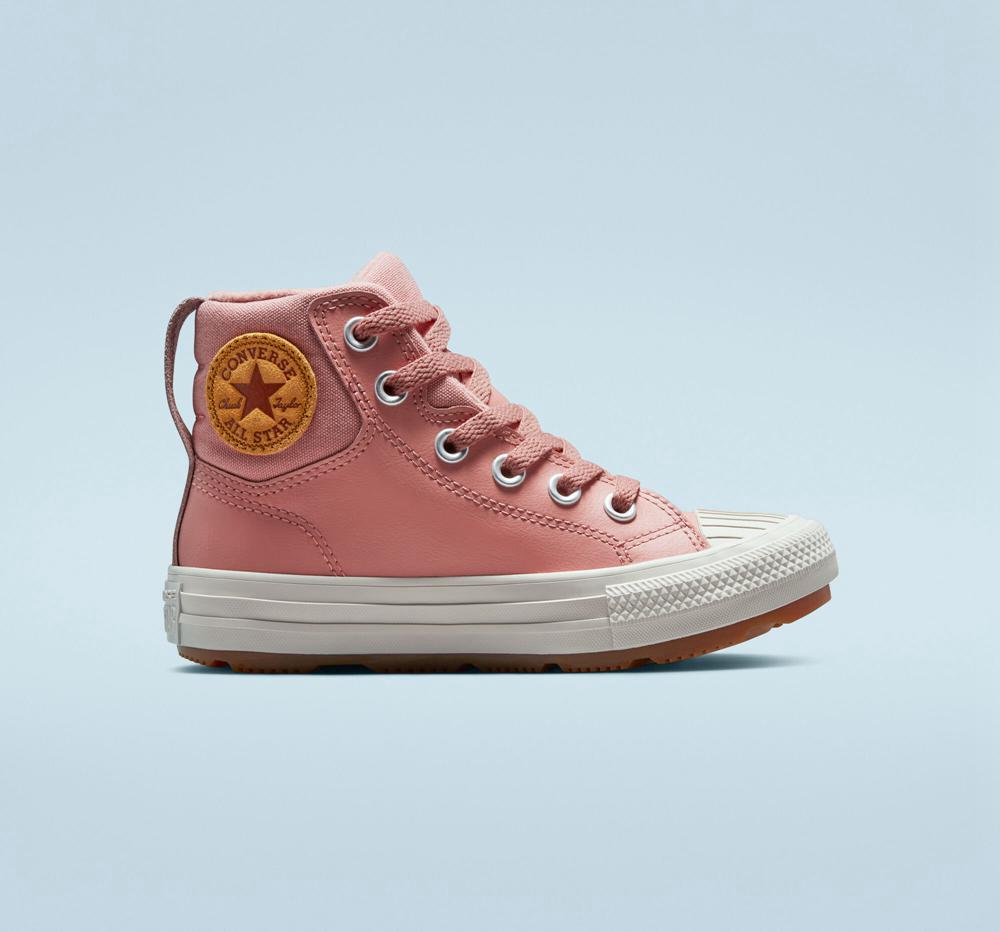 Converse Läder Chuck Taylor All Star Berkshire Boot Color Little Kids Höga Pojke Rosa Rosa | 645320HNE
