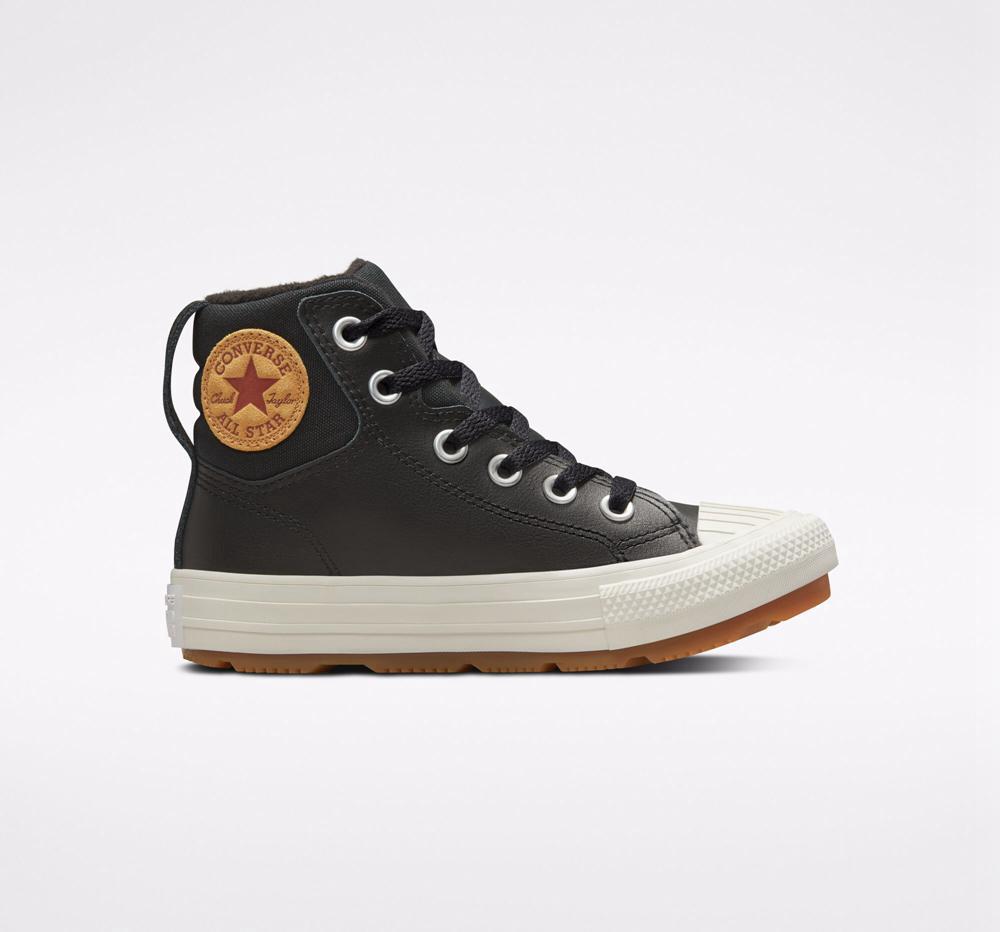 Converse Läder Chuck Taylor All Star Berkshire Boot Color Little Kids Höga Tjej Svarta Svarta | 932065AIE