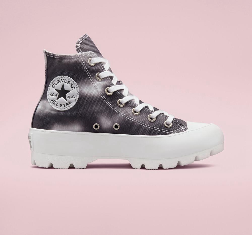 Converse Muted Cloud Wash Lugged Chuck Taylor All Star Höga Dam Svarta Vita | 582976WPK