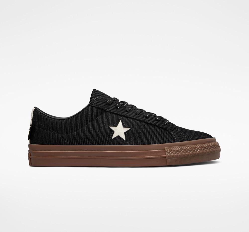 Converse One Star Pro Cordura Canvas Skate Låga Herr Svarta Vita Mörk | 051328YUI