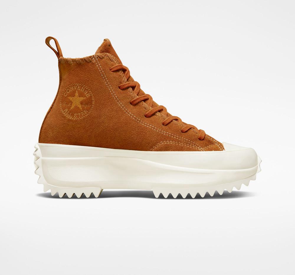Converse Run Star Hike Platform Embroidered Florals Unisex Höga Dam Bruna | 978624VPD