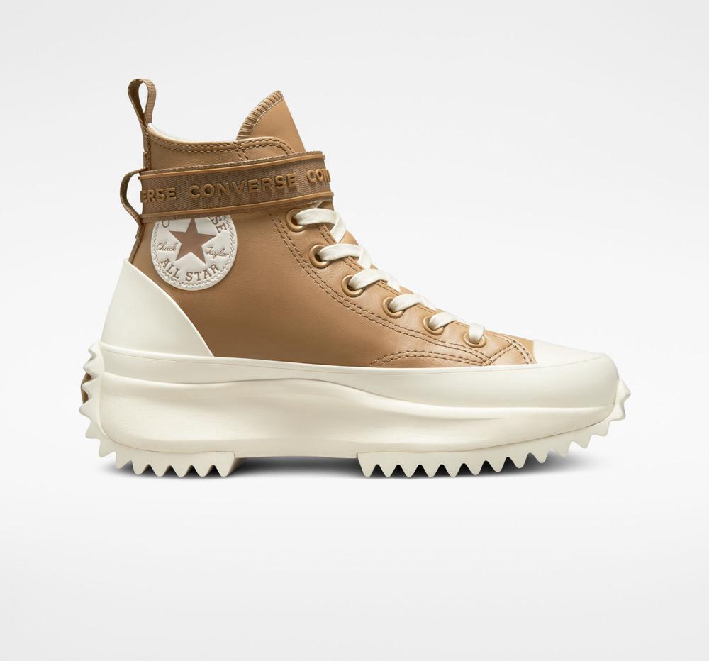 Converse Run Star Hike Platform Läder Utility Rem Unisex Höga Herr Bruna | 537694MOR