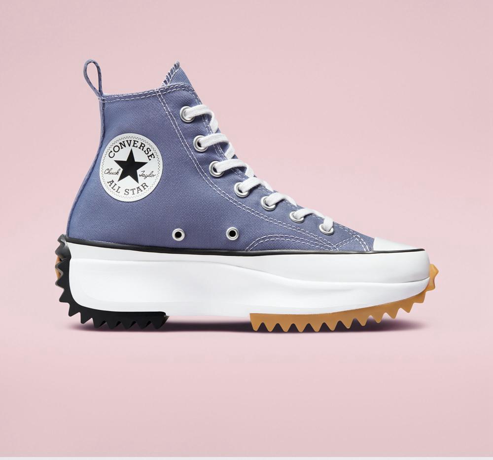 Converse Run Star Hike Platform Seasonal Color Unisex Höga Herr Lila Svarta Vita | 120859FJO