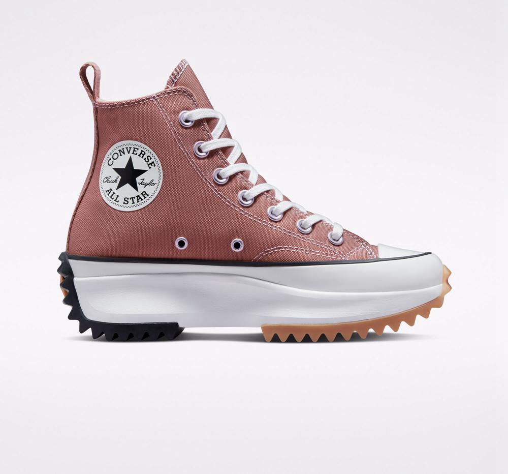 Converse Run Star Hike Platform Seasonal Color Unisex Höga Herr Vinröda Svarta Vita | 278065ISW