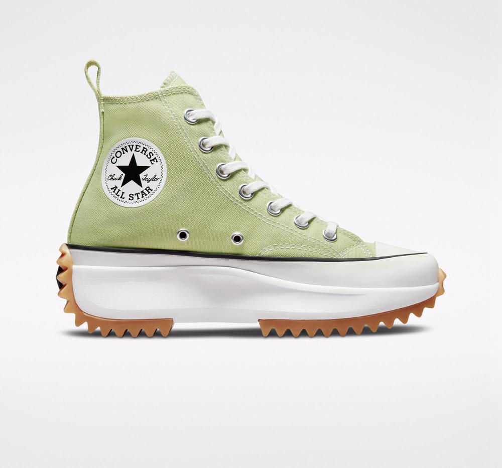 Converse Run Star Hike Platform Seasonal Color Unisex Höga Herr Olivgröna Svarta Vita | 579410YRX
